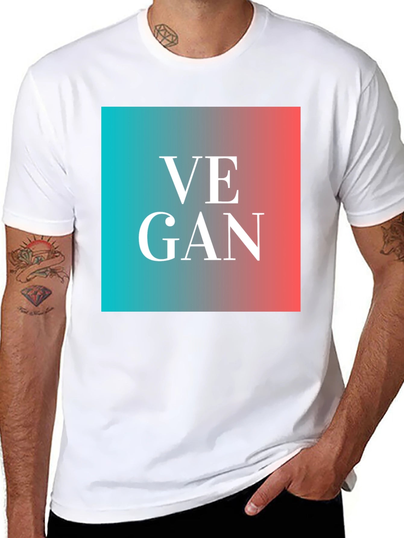 Camiseta Vegana Estampada Diseño Moderno