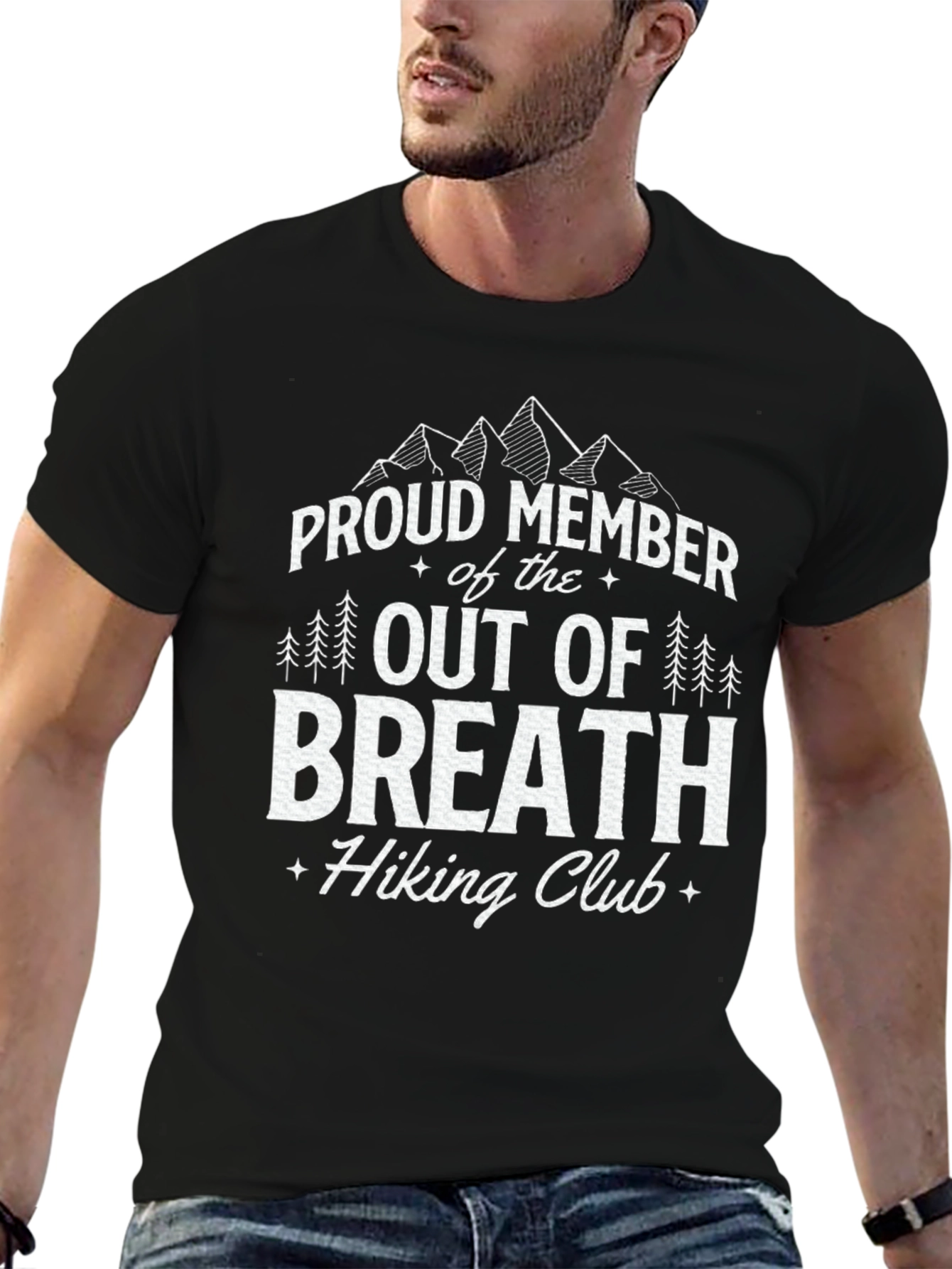 Camiseta Negra Out of Breath Hiking Club