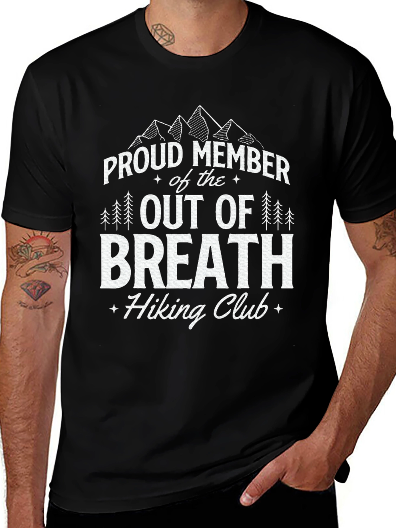 Camiseta Negra Out of Breath Hiking Club