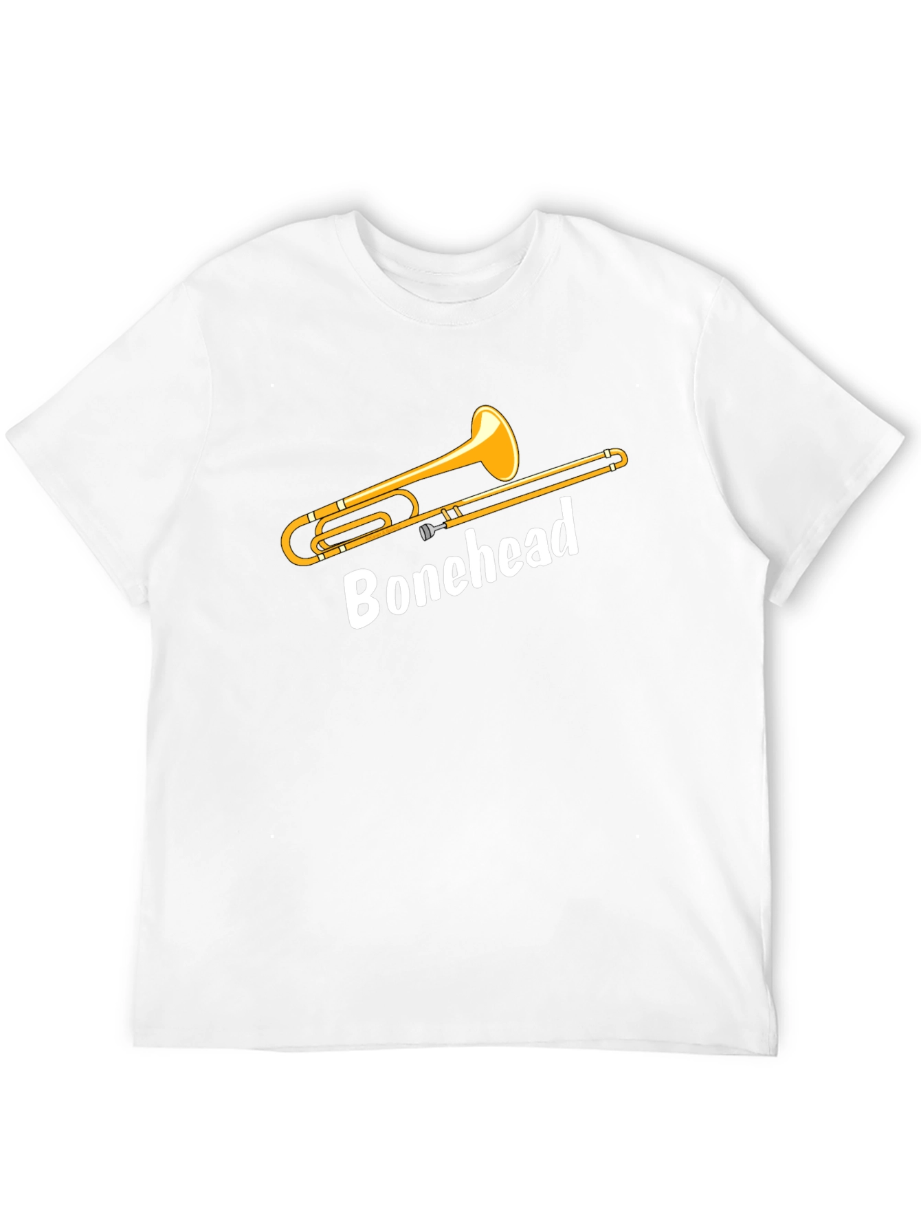 Camiseta Negra Bonehead Trombonista - Diseño Único