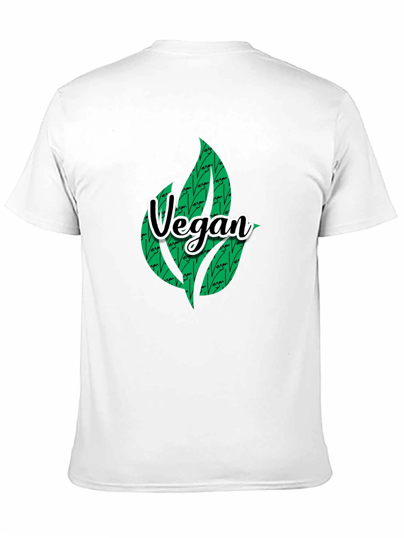 Camiseta Negra Vegana con Diseño de Hojas