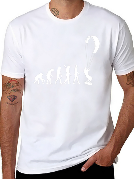 Camiseta Negra Evolución Kitesurf Hombre