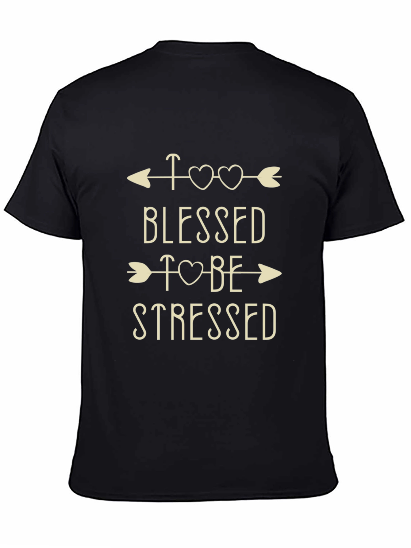 Camiseta Negra con Diseño Blessed To Be Stressed