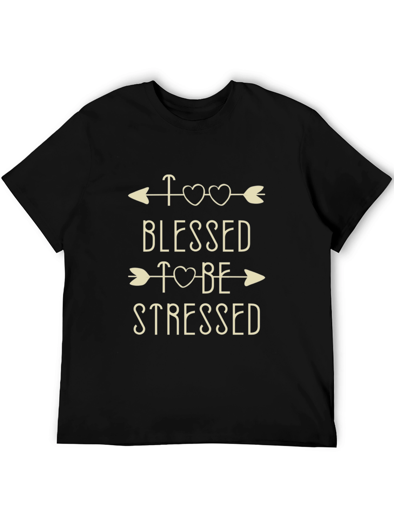 Camiseta Negra con Diseño Blessed To Be Stressed