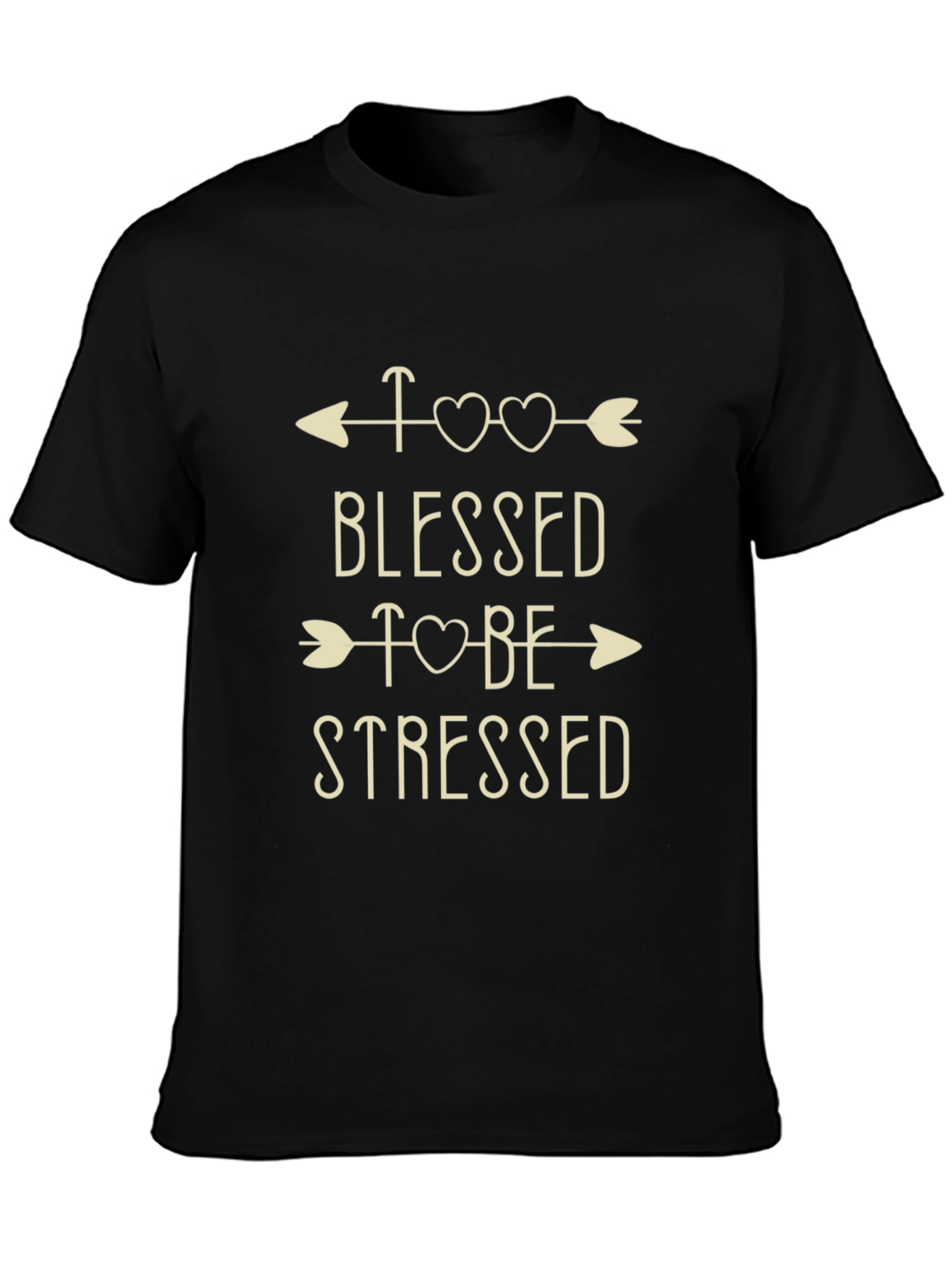 Camiseta Negra con Diseño Blessed To Be Stressed