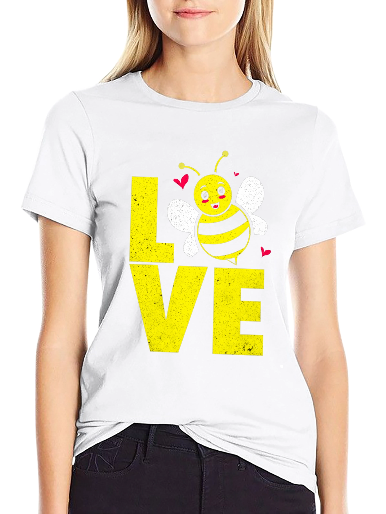 Camiseta Negra con Abeja LOVE
