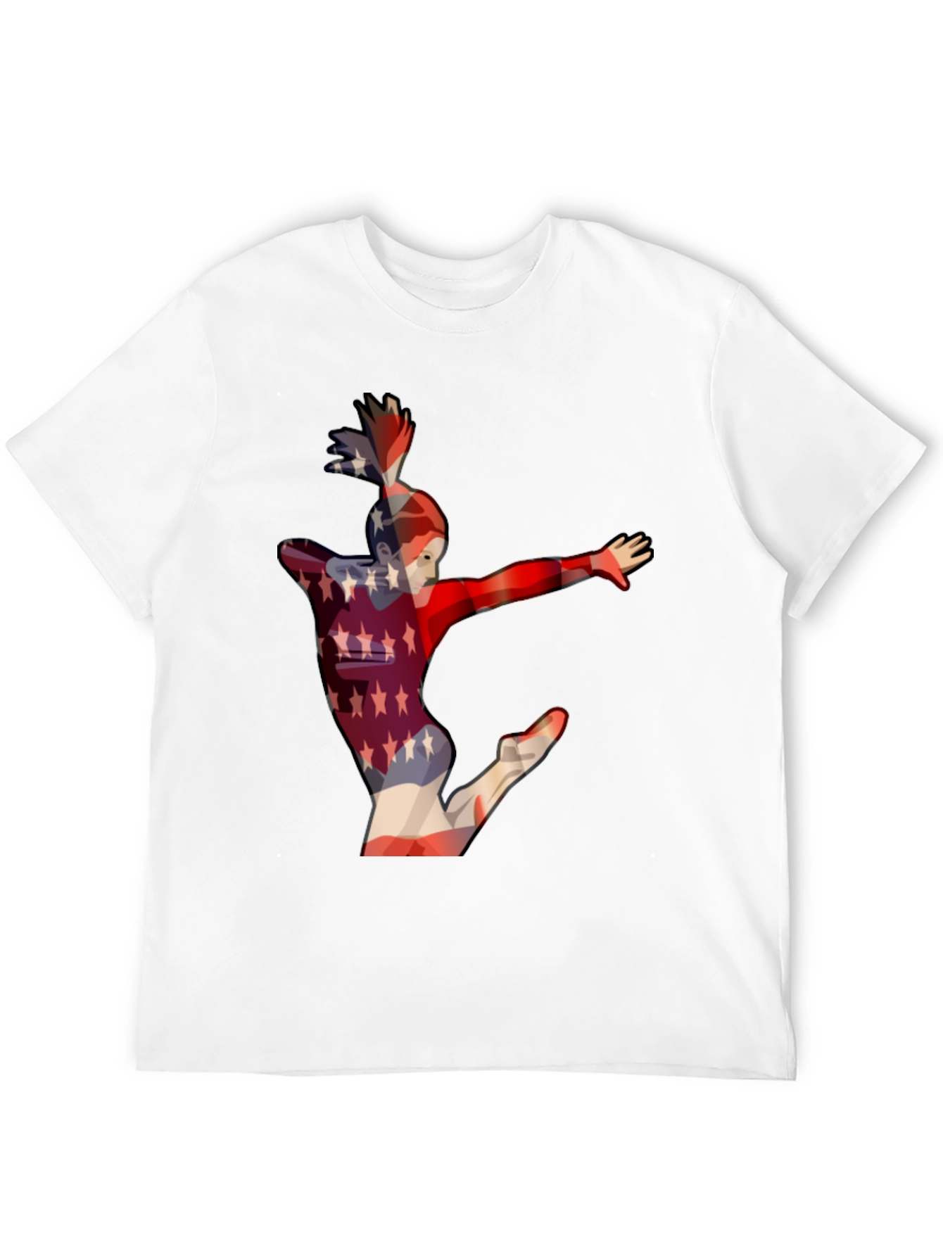 Camiseta Negra con Diseño de Gimnasta Americana