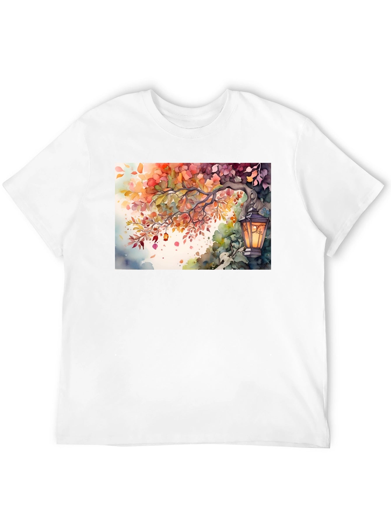 Camiseta Negra con Diseño de Otoño