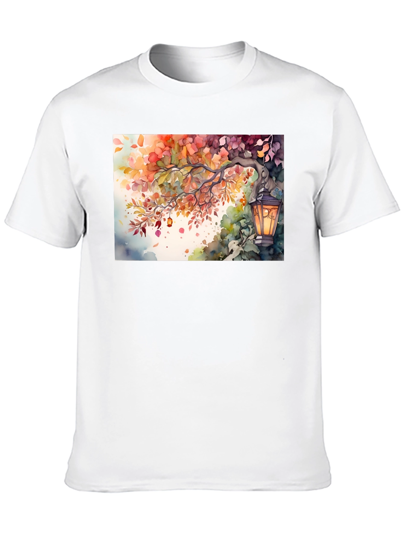 Camiseta Negra con Diseño de Otoño