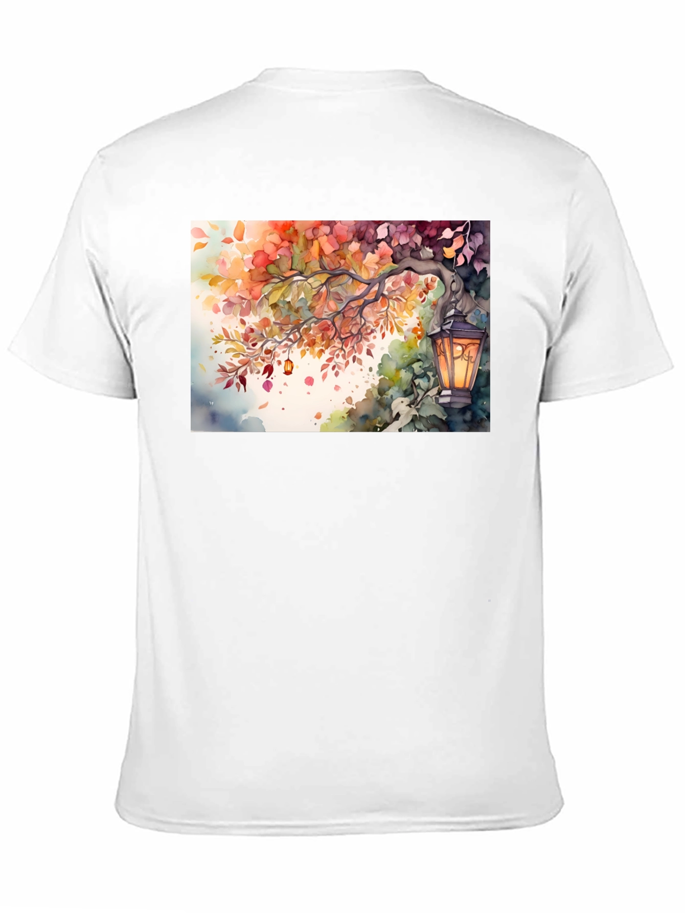 Camiseta Negra con Diseño de Otoño