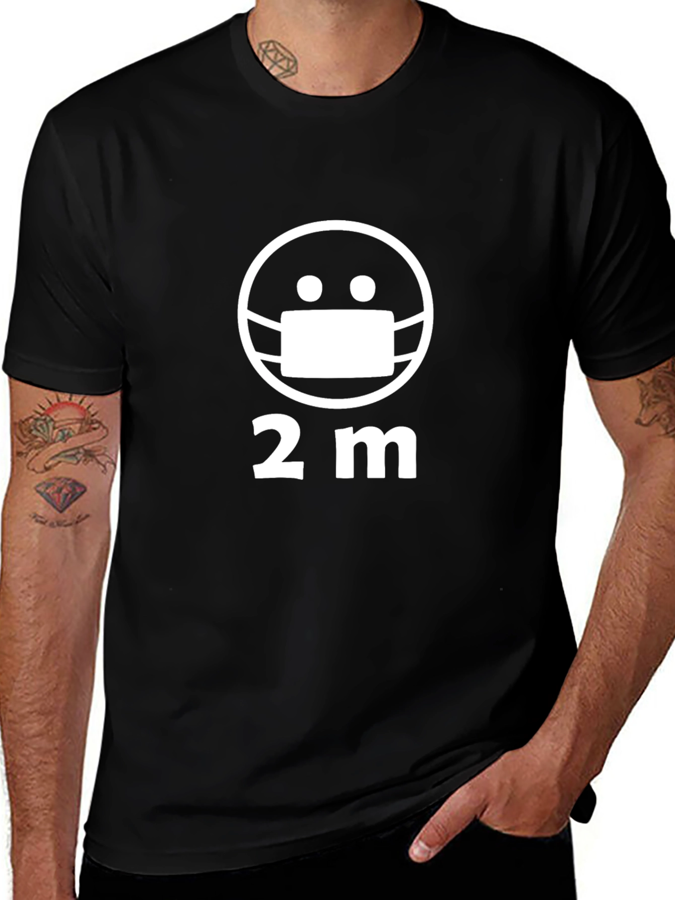 Camiseta Negra Distancia Social 2m
