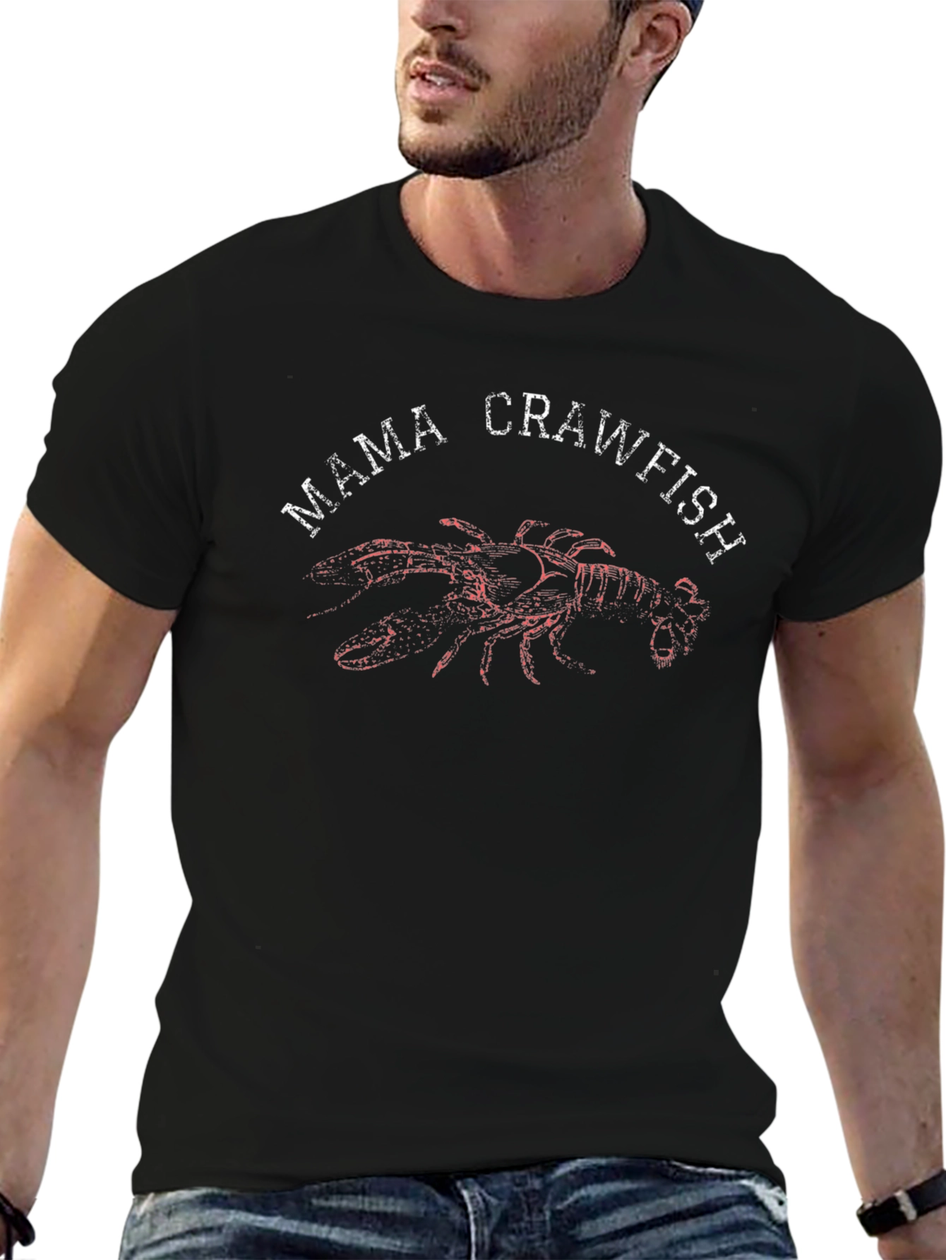 Camiseta Negra Mama Crawfish para Amantes de los Mariscos