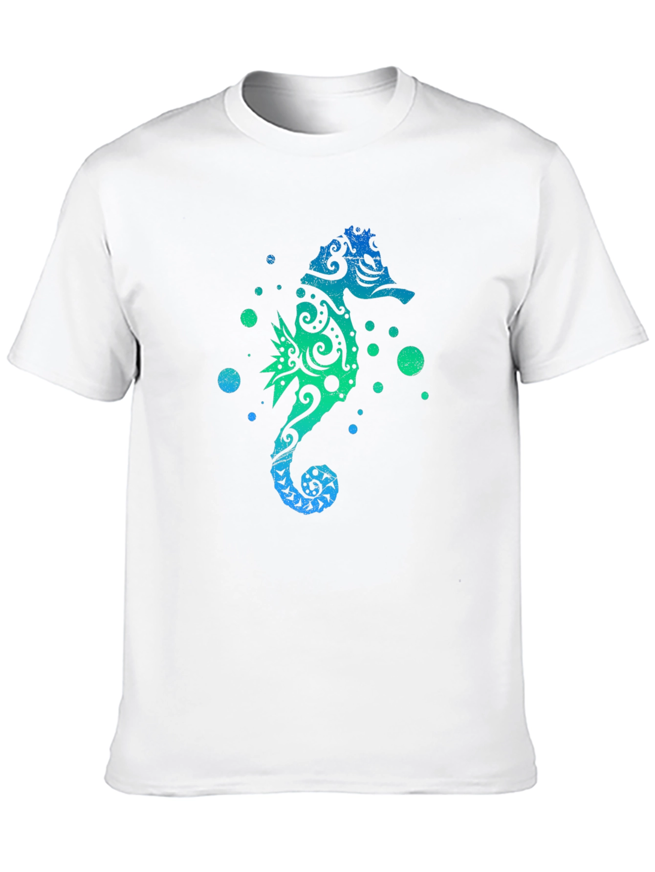Camiseta Negra Estampado Hipocampo Tribal
