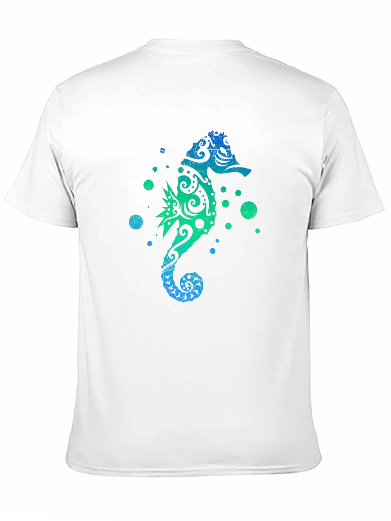 Camiseta Negra Estampado Hipocampo Tribal