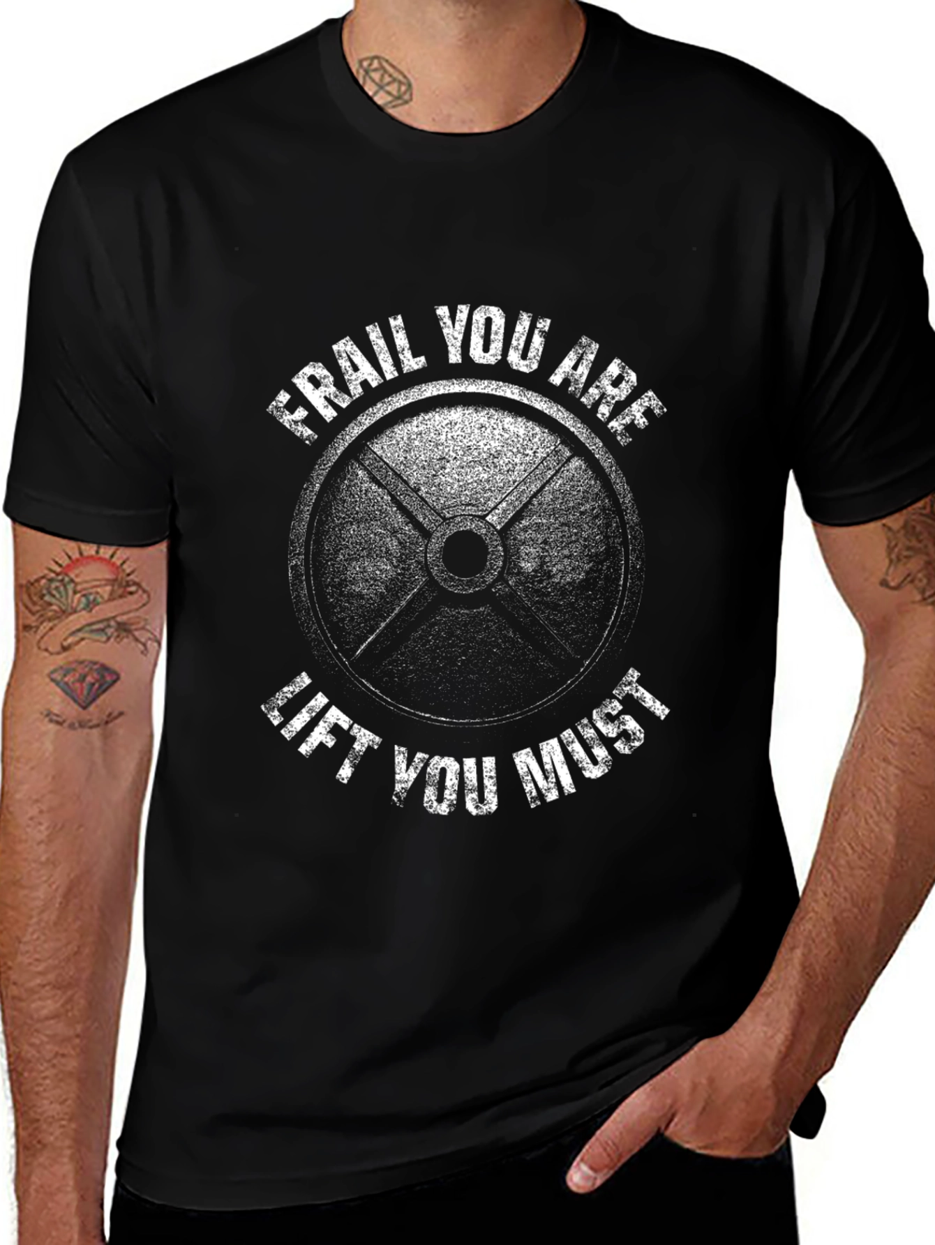 Camiseta Negra: Frágil Eres Levantar Debes