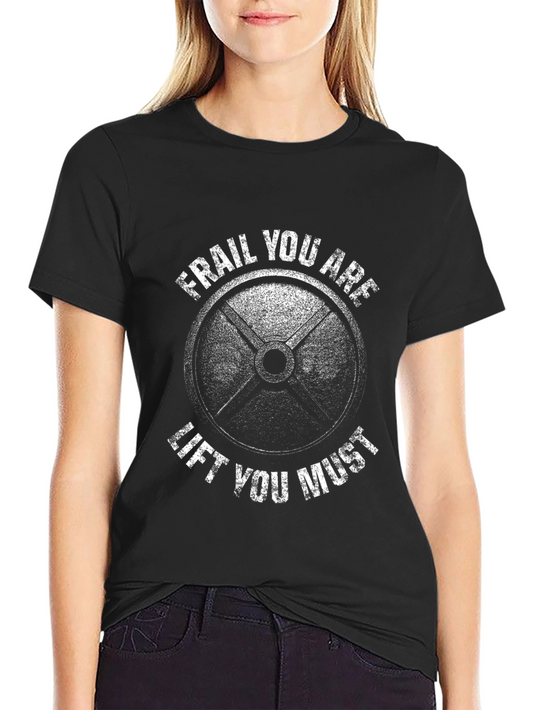 Camiseta Negra: Frágil Eres Levantar Debes