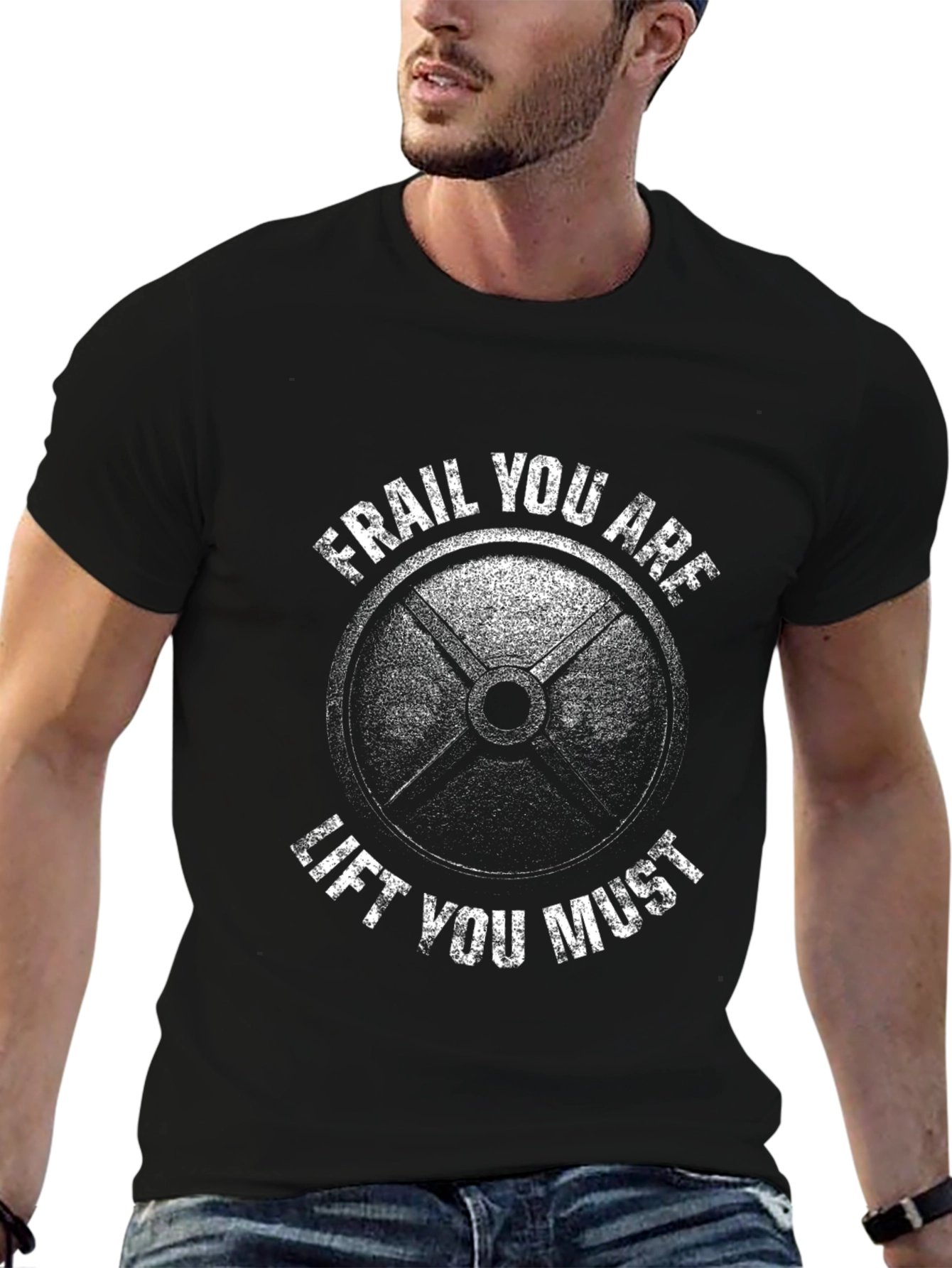 Camiseta Negra: Frágil Eres Levantar Debes