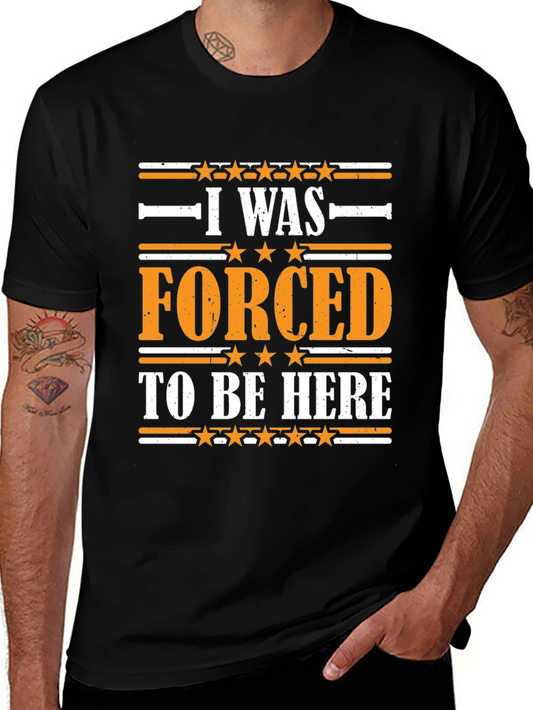 Camiseta Negra con Estampado Forced To Be Here