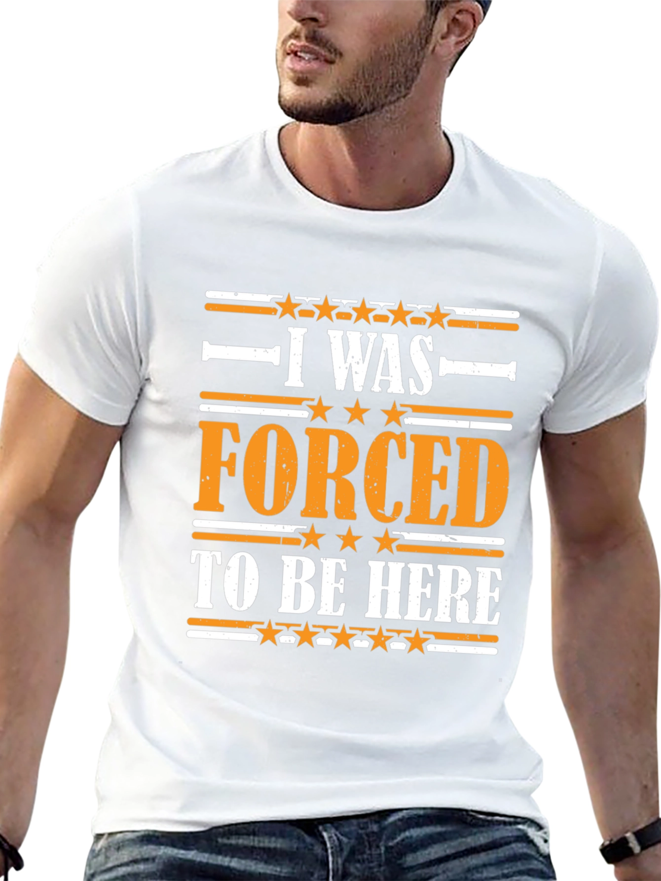 Camiseta Negra con Estampado Forced To Be Here