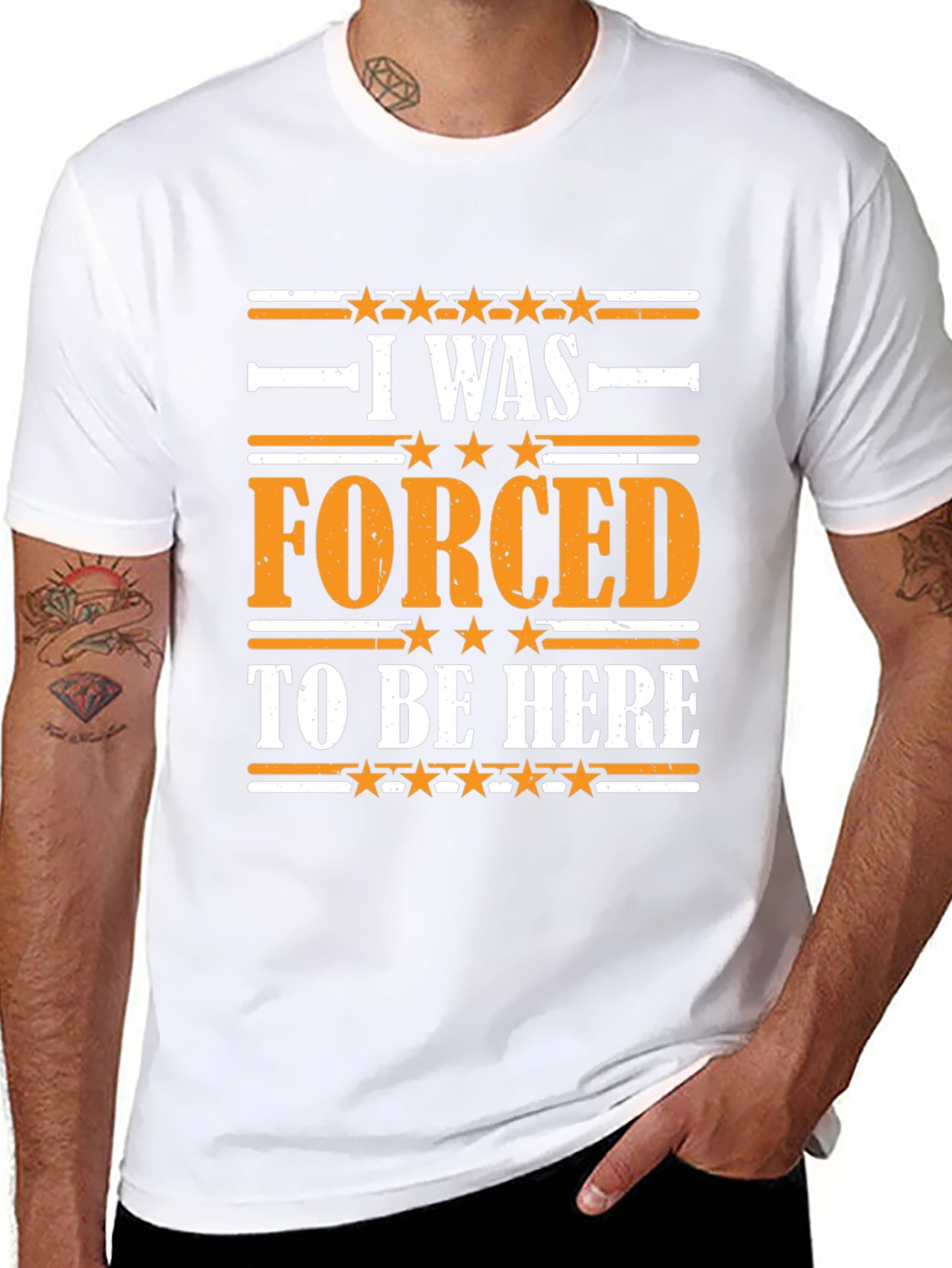 Camiseta Negra con Estampado Forced To Be Here