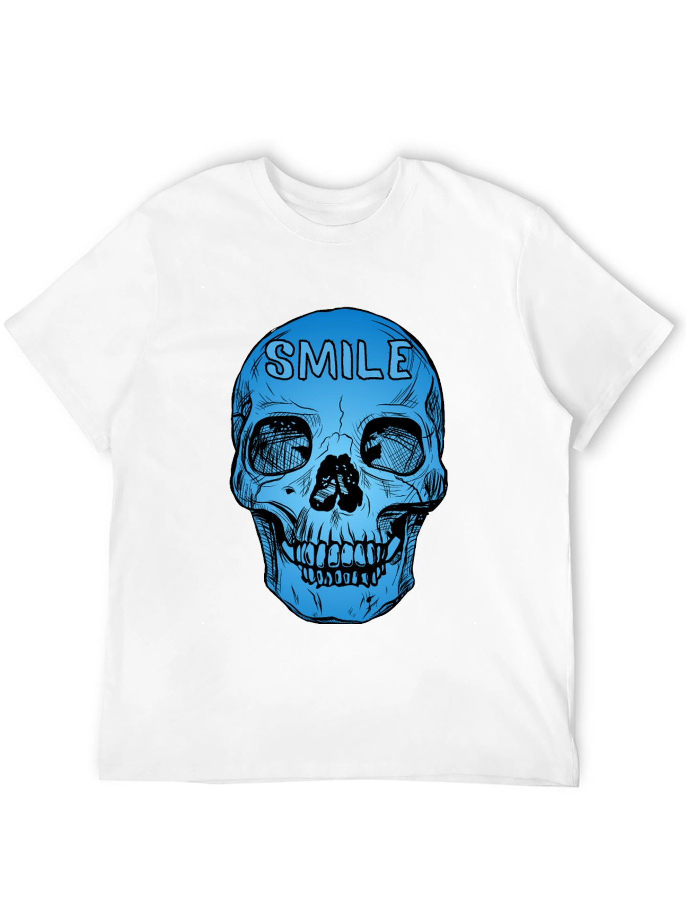 Camiseta Negra con Calavera Azul Smile
