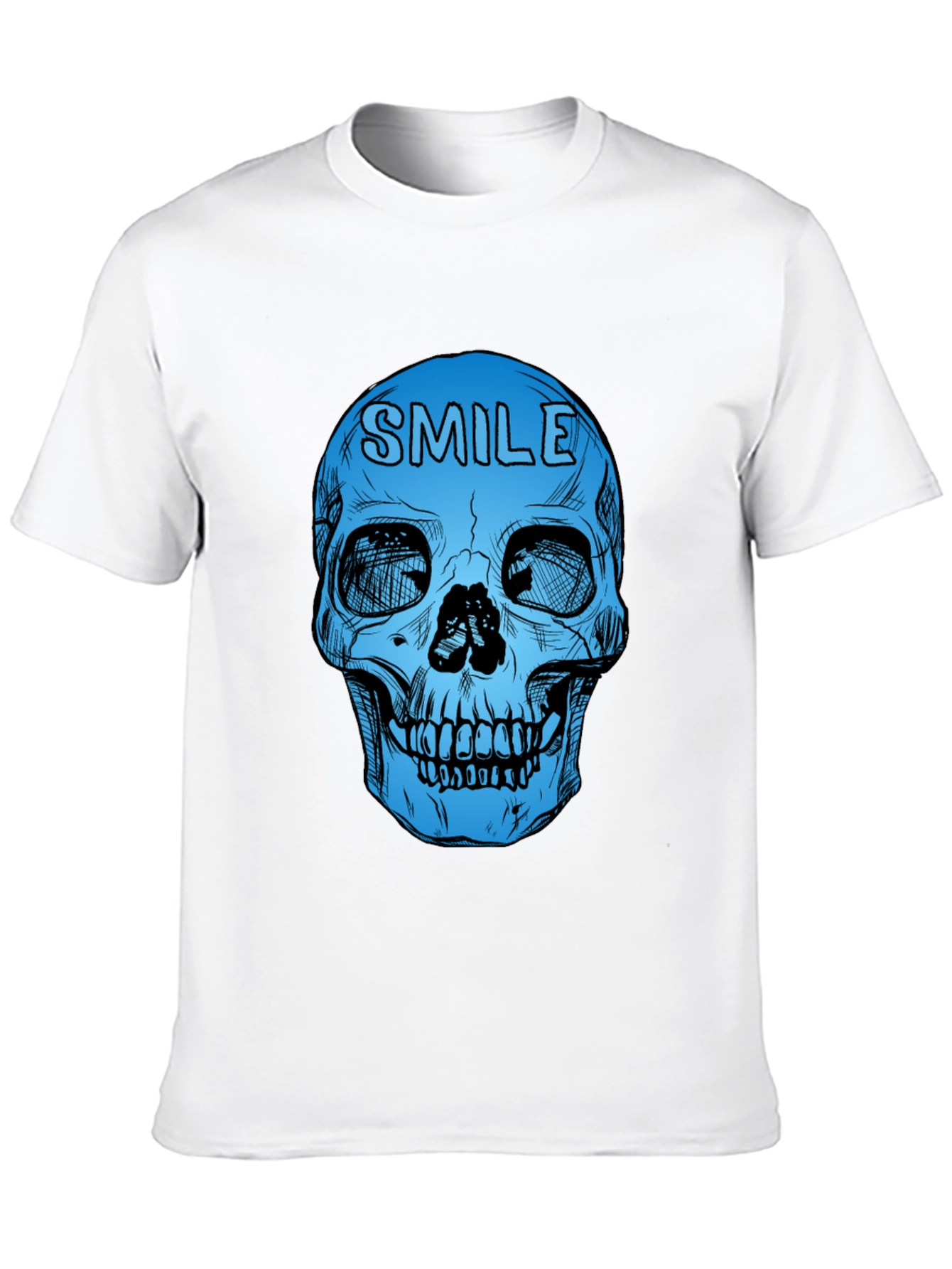 Camiseta Negra con Calavera Azul Smile