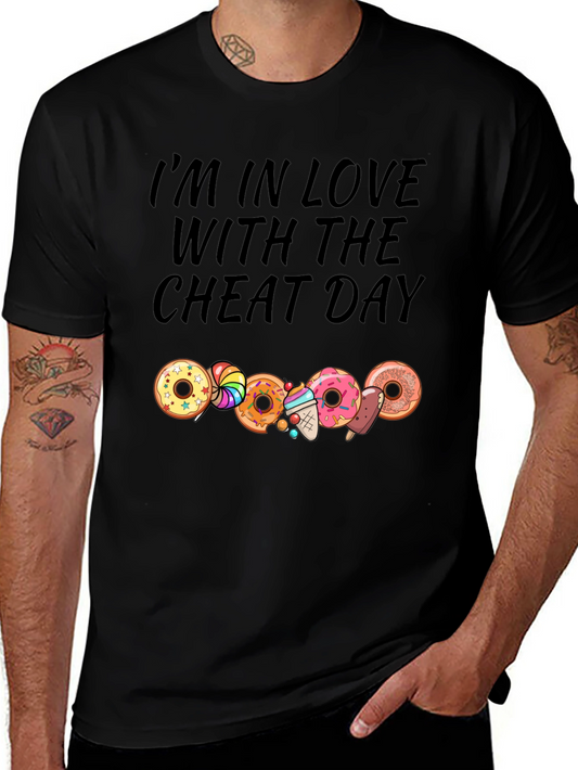 Camiseta Negra Cheat Day con Donas y Dulces