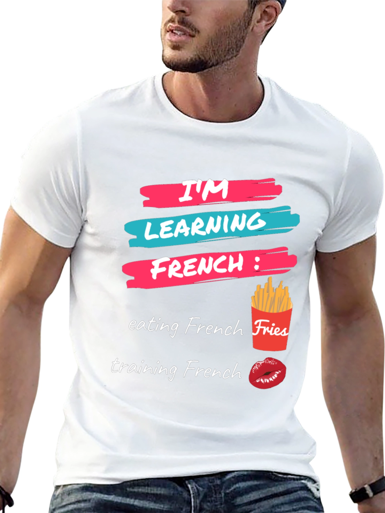 Camiseta Aprendiendo Francés: Comida y Besos