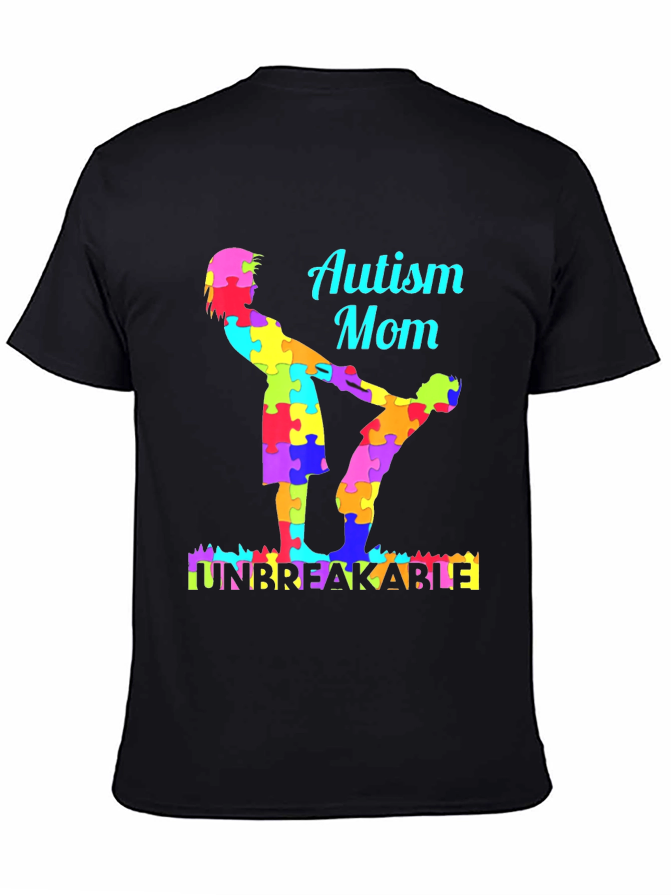Camiseta Negra Mamá Autismo Irrompible