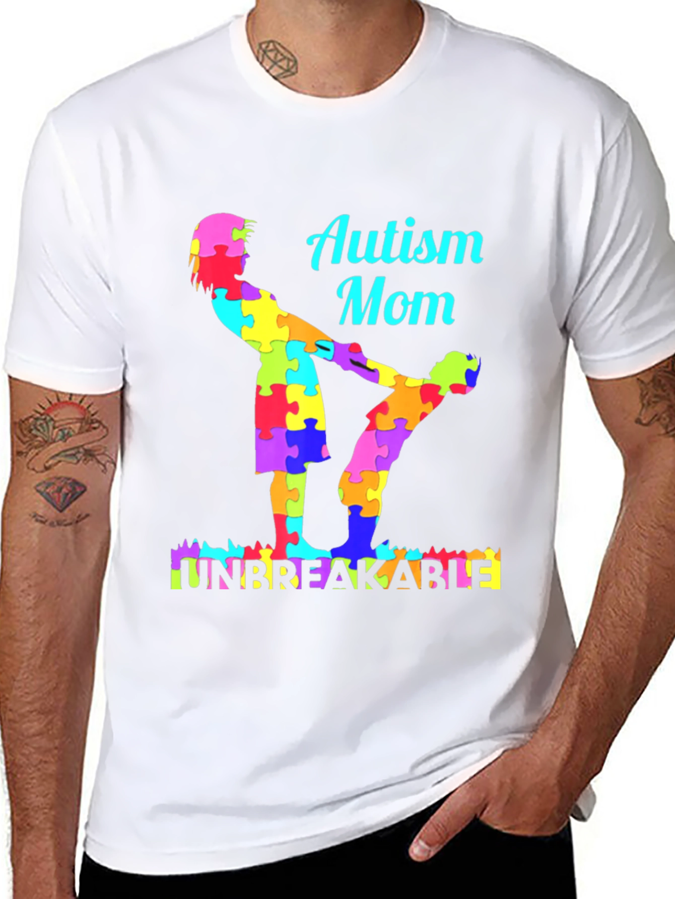 Camiseta Negra Mamá Autismo Irrompible