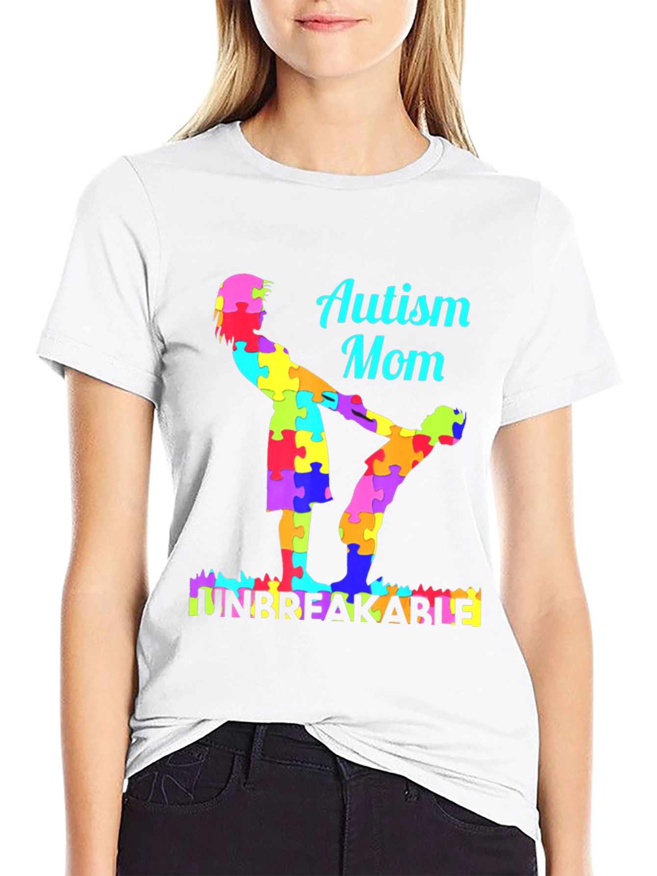 Camiseta Negra Mamá Autismo Irrompible