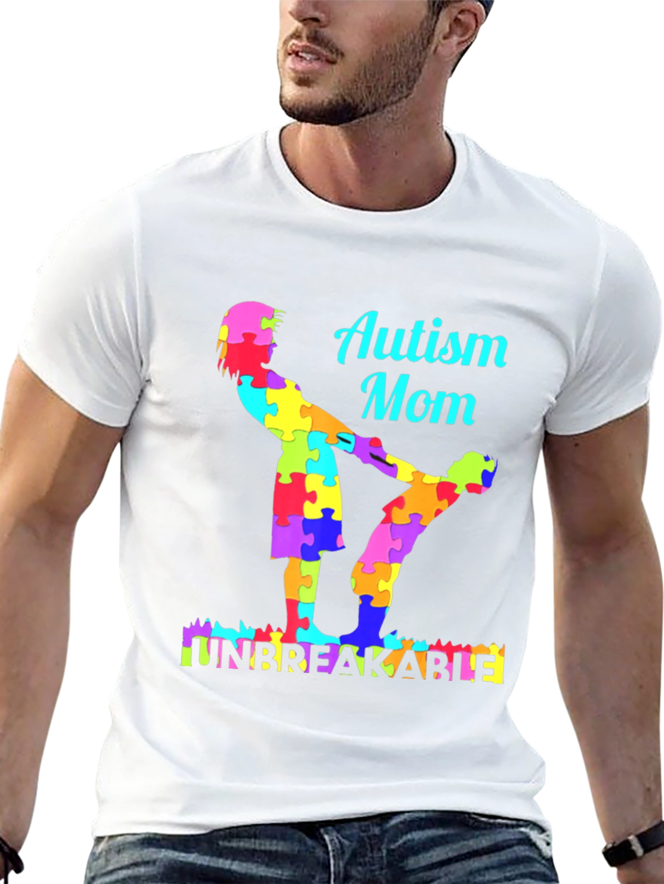 Camiseta Negra Mamá Autismo Irrompible