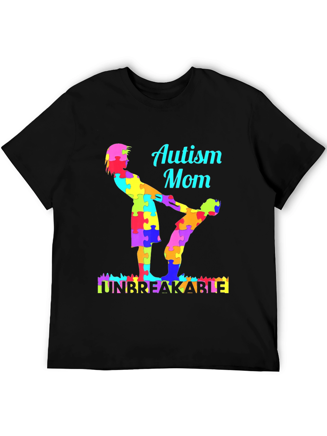 Camiseta Negra Mamá Autismo Irrompible