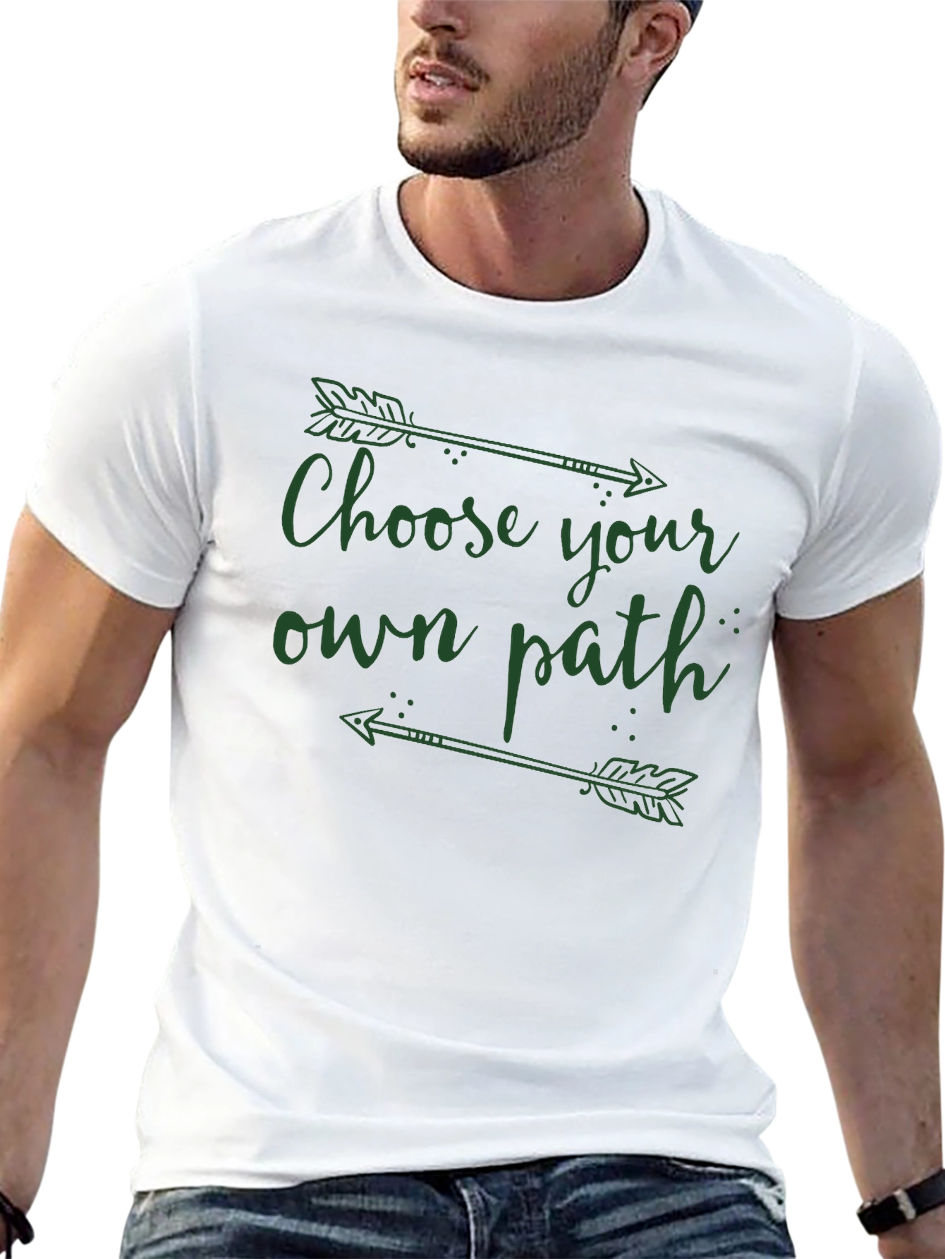Camiseta Negra: Elige Tu Propio Camino con Flechas