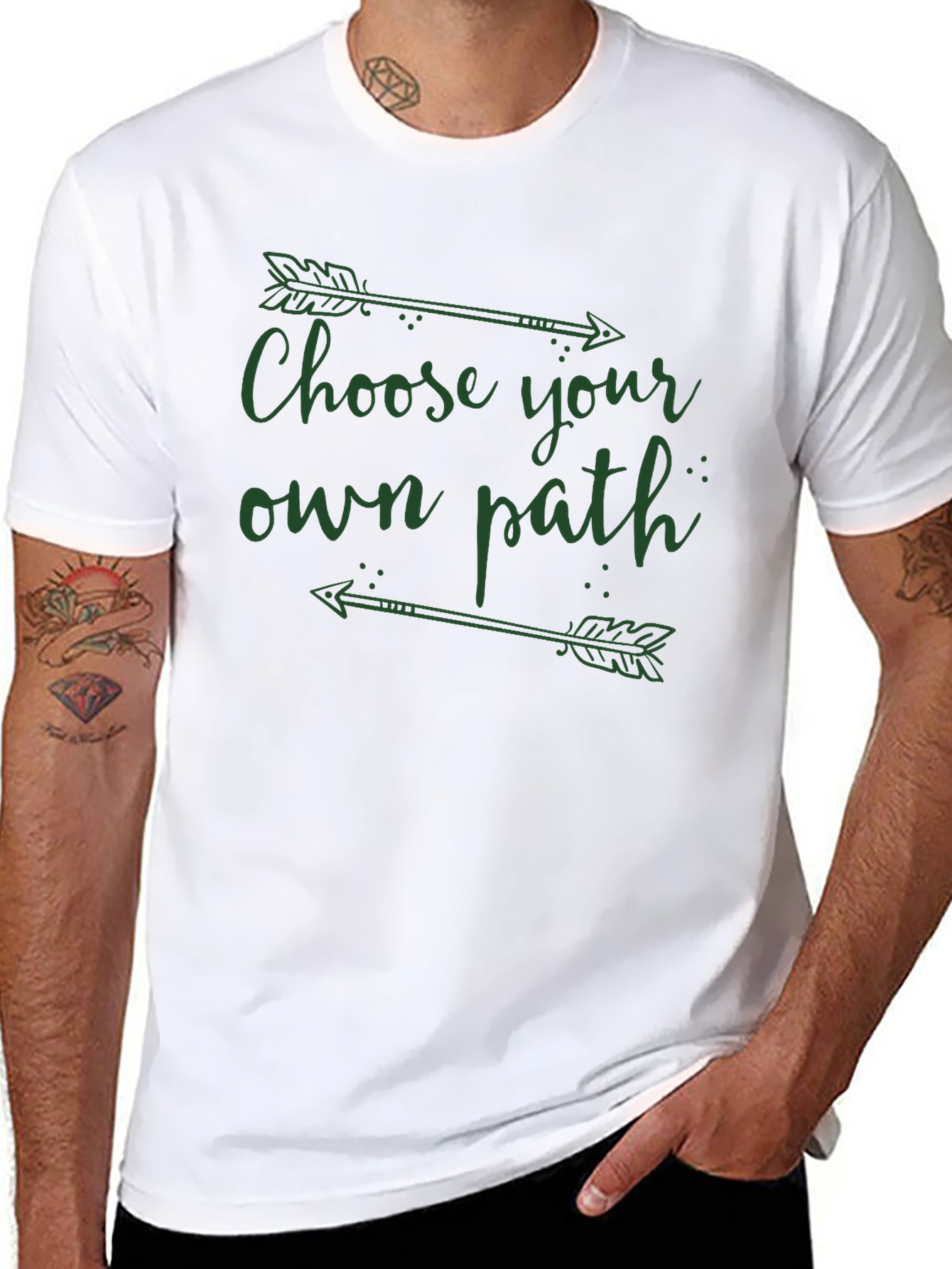 Camiseta Negra: Elige Tu Propio Camino con Flechas