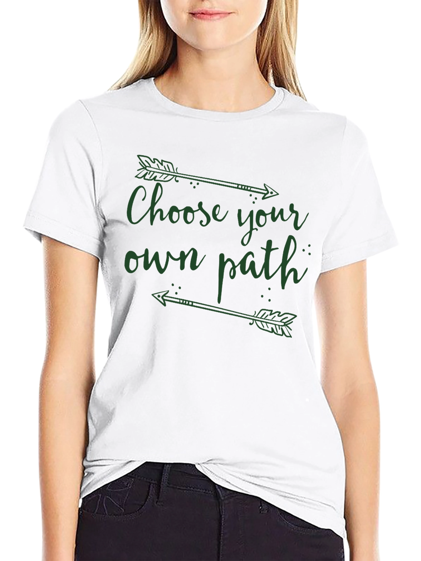 Camiseta Negra: Elige Tu Propio Camino con Flechas