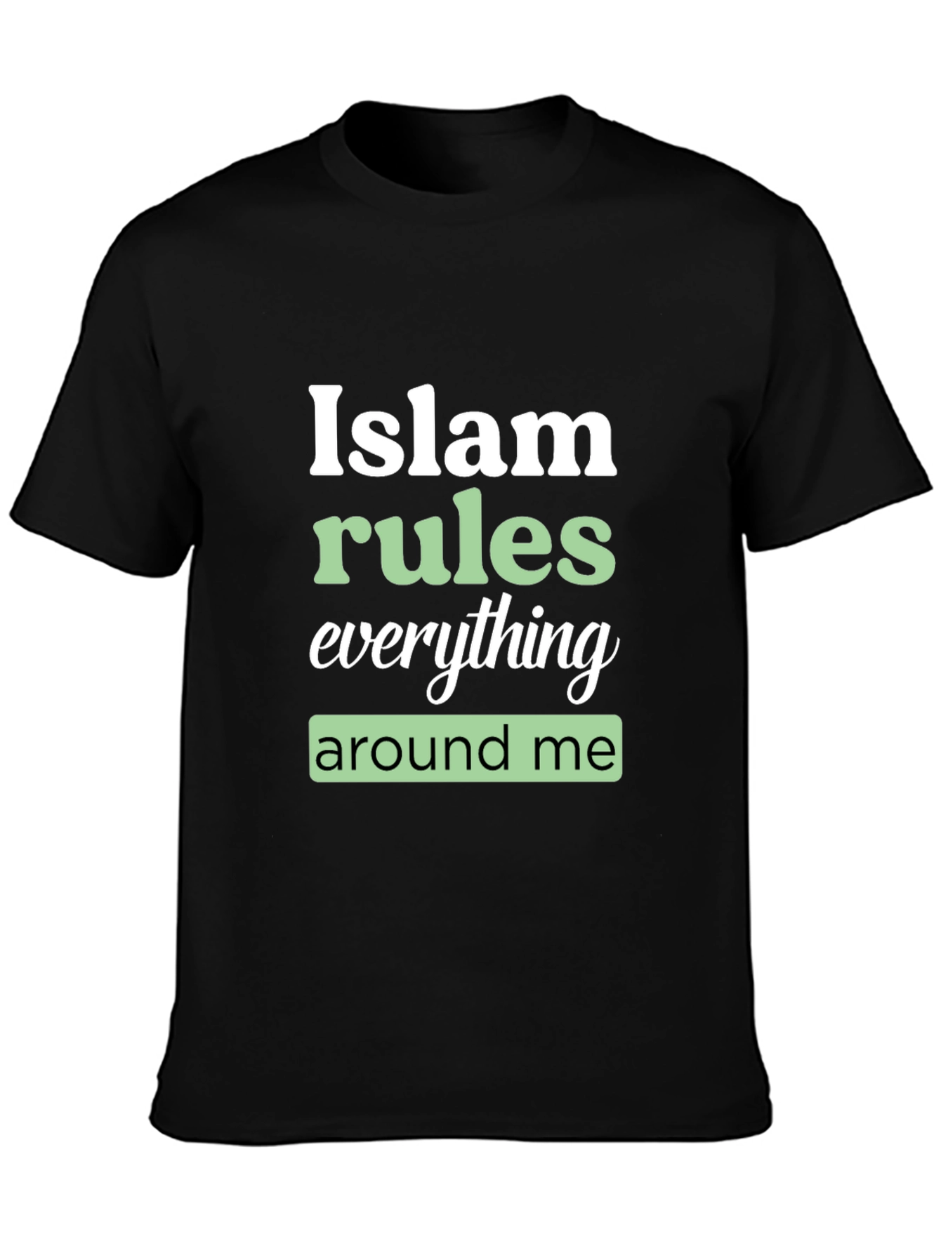 Camiseta Negra Estampada: Islam Rules