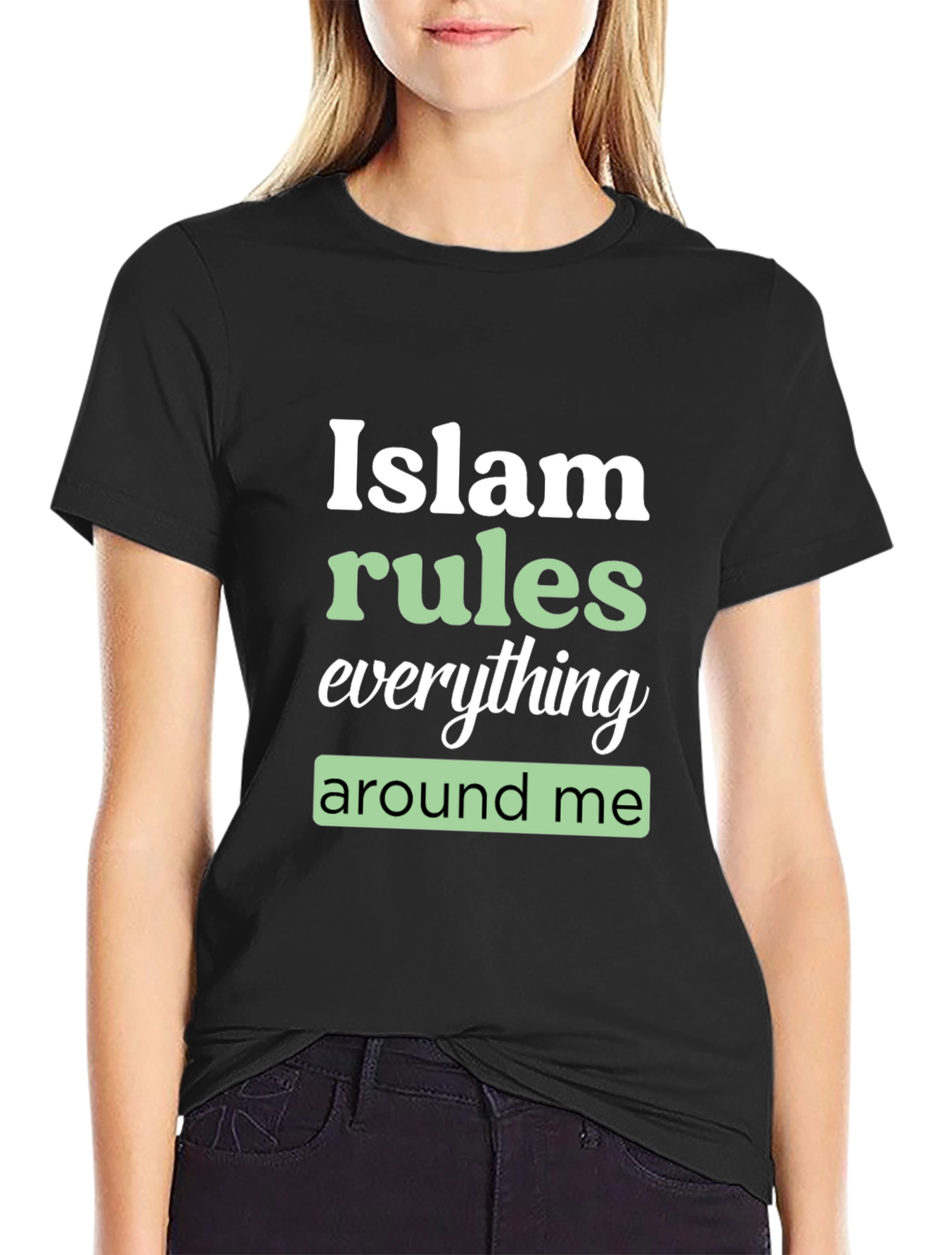 Camiseta Negra Estampada: Islam Rules