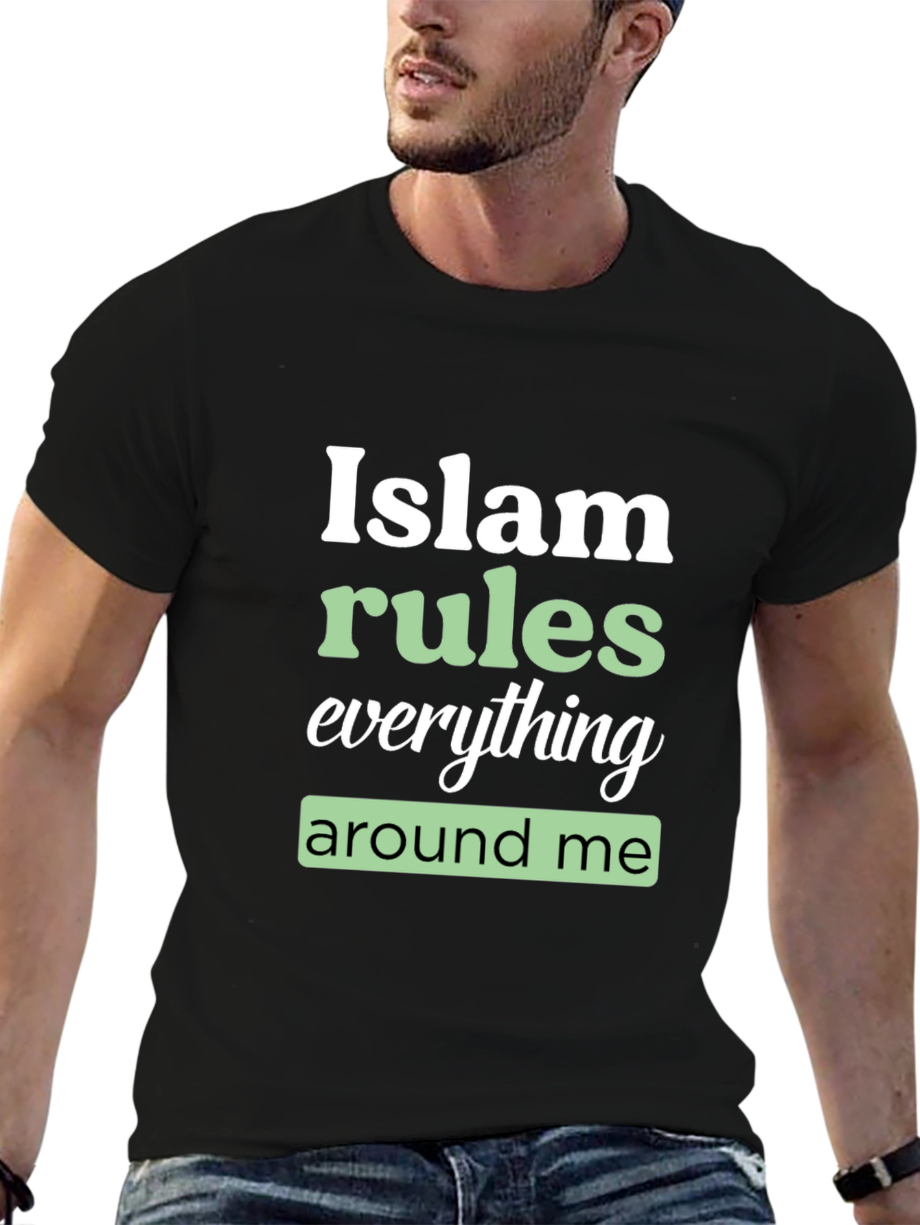 Camiseta Negra Estampada: Islam Rules