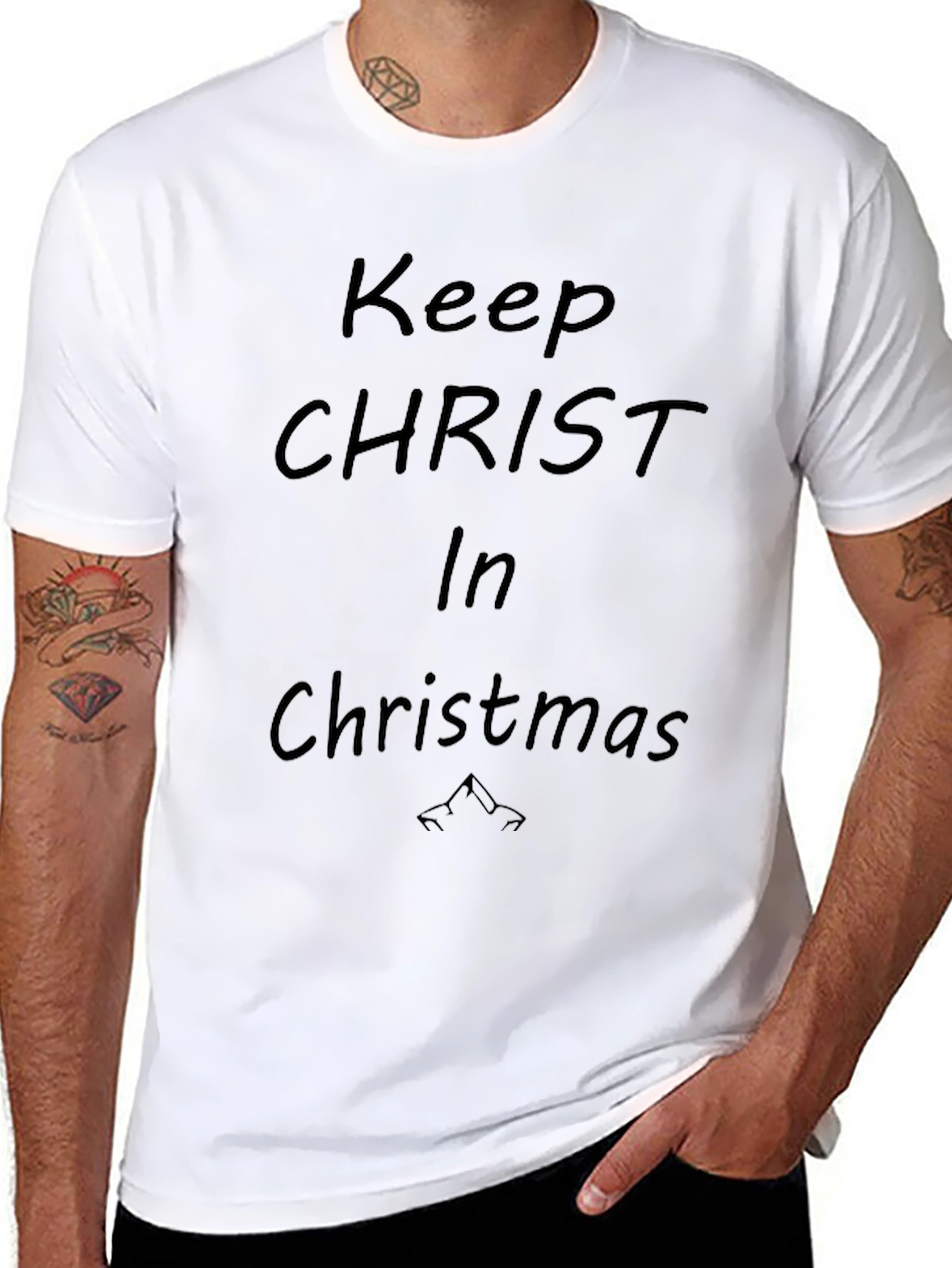 Camiseta Negra: Mantén a Cristo en Navidad