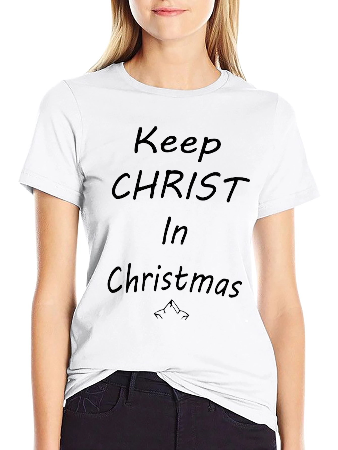 Camiseta Negra: Mantén a Cristo en Navidad