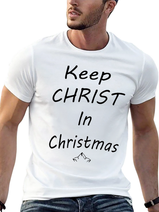 Camiseta Negra: Mantén a Cristo en Navidad