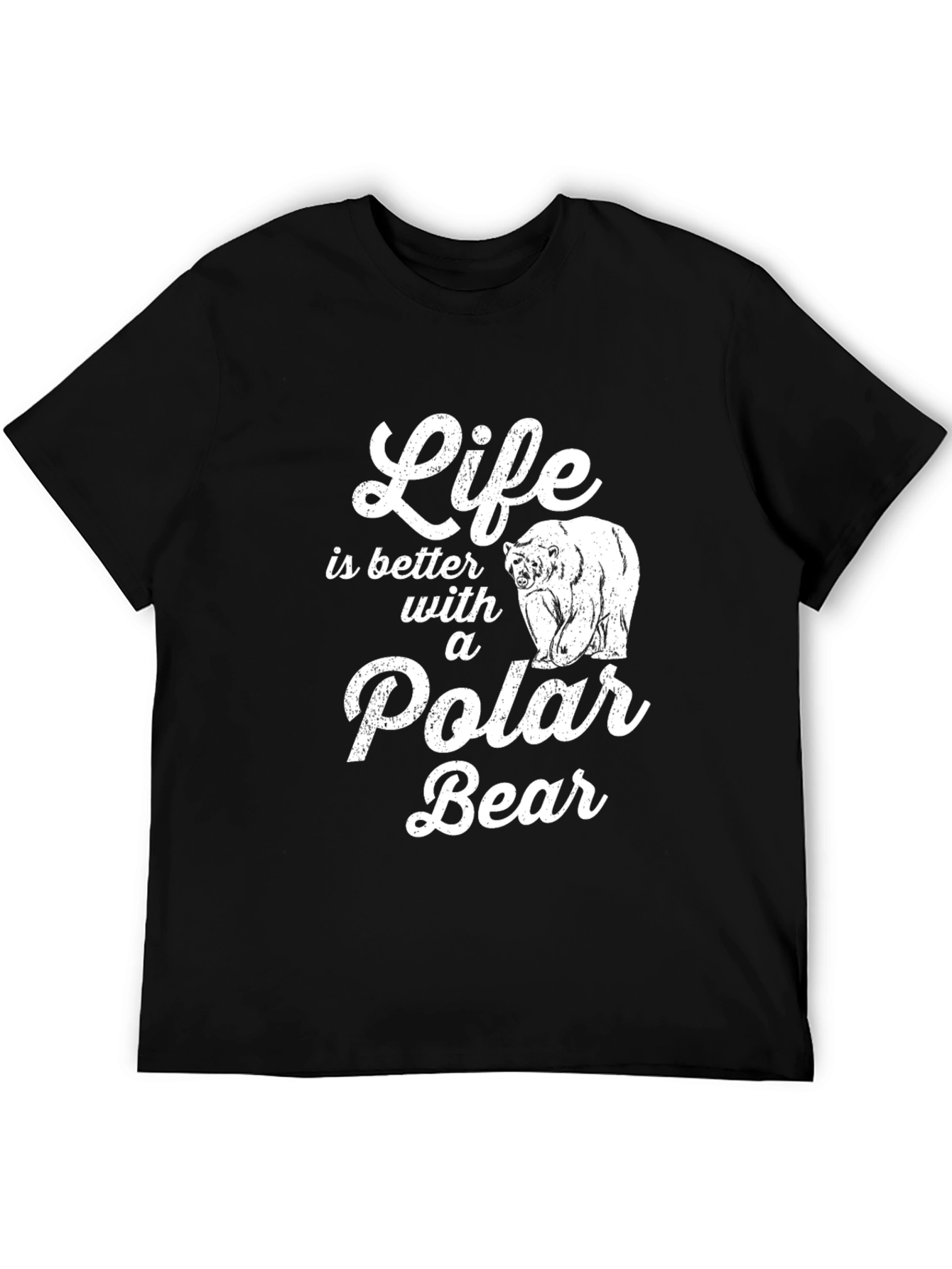 Camiseta Negra con Diseño de Oso Polar