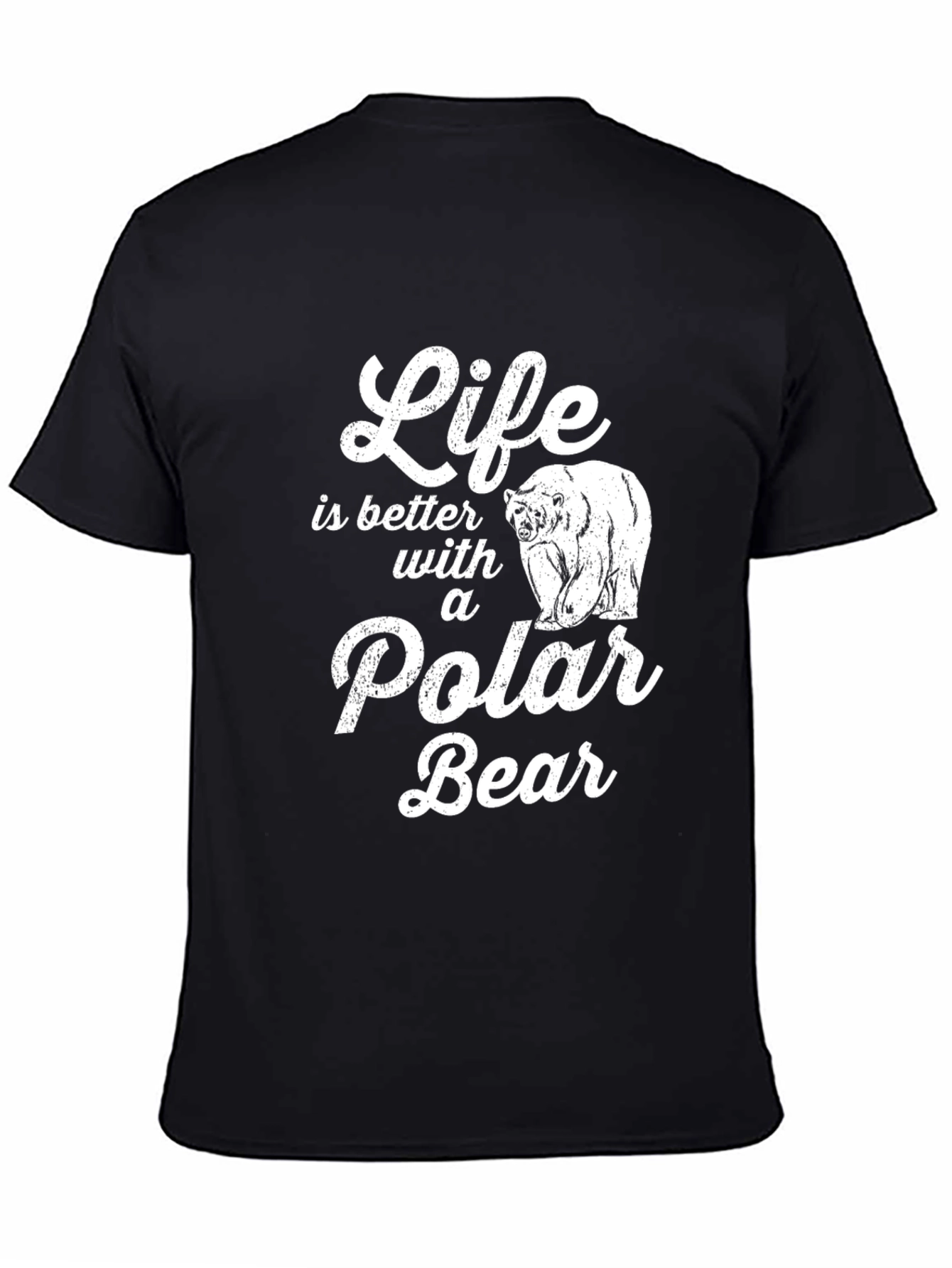 Camiseta Negra con Diseño de Oso Polar