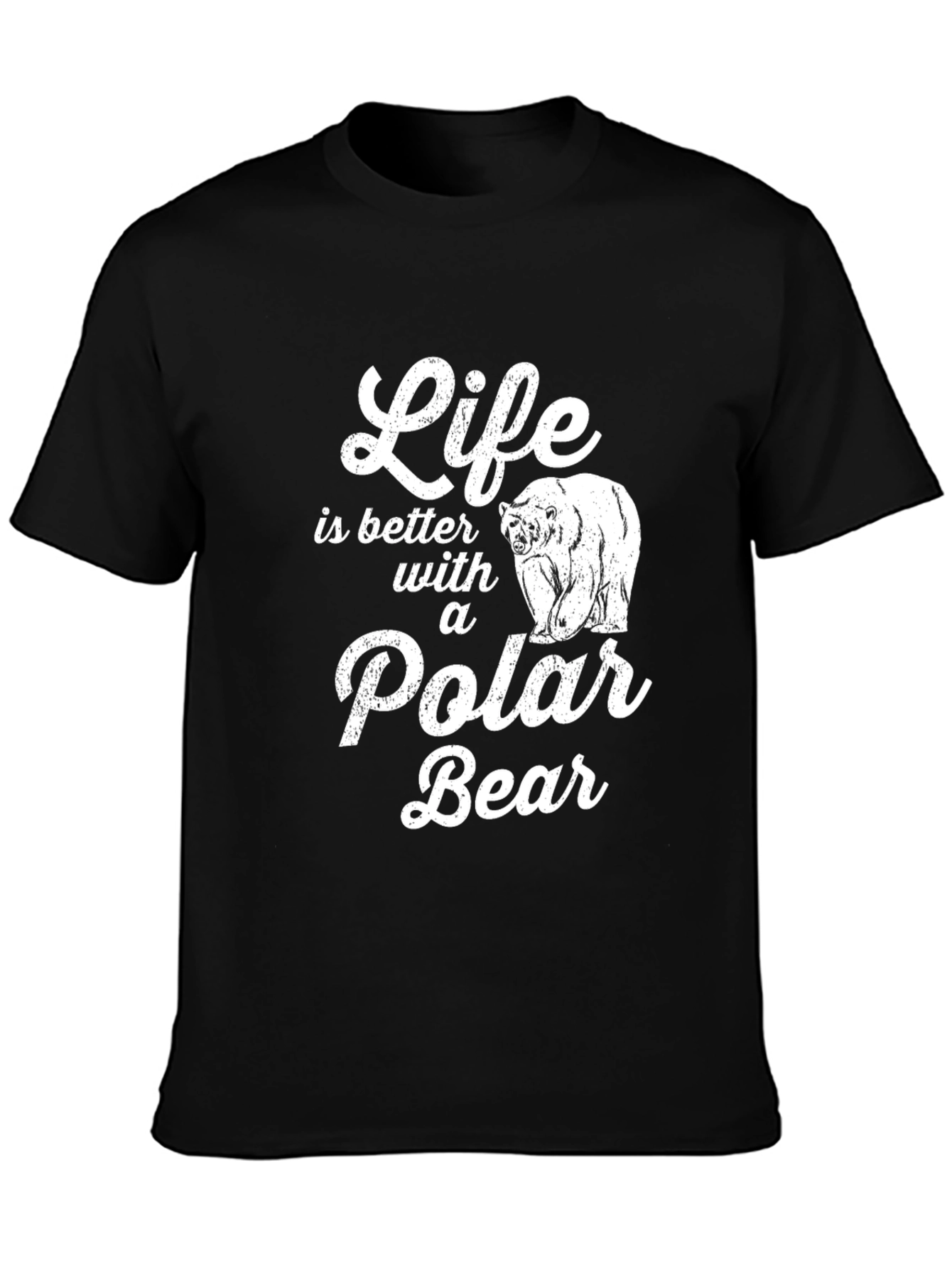 Camiseta Negra con Diseño de Oso Polar