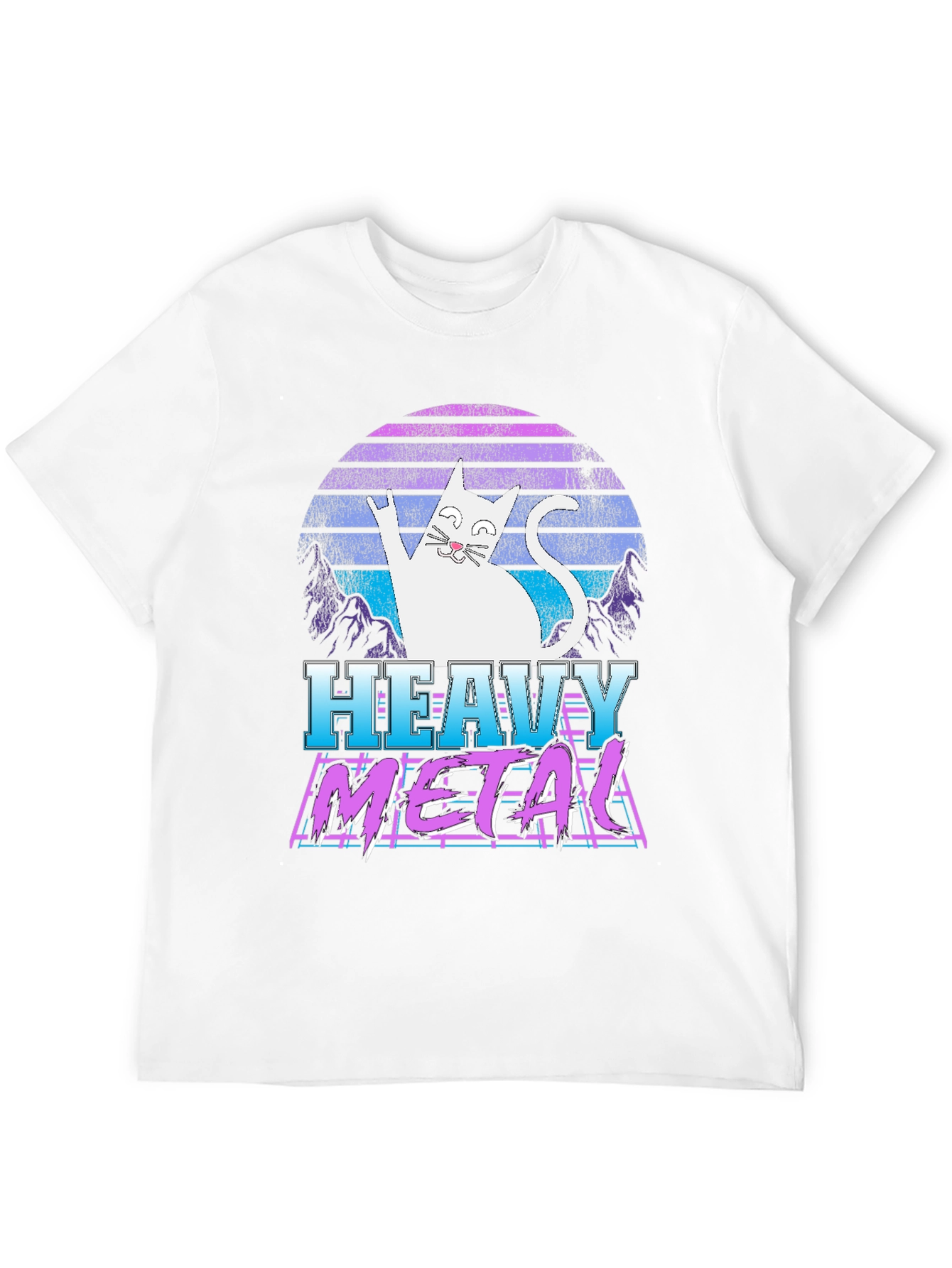 Camiseta Heavy Metal Gato Retro