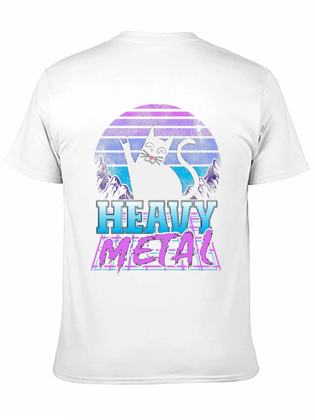 Camiseta Heavy Metal Gato Retro