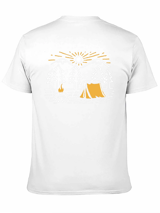 Camiseta Negra Gráfica de Camping