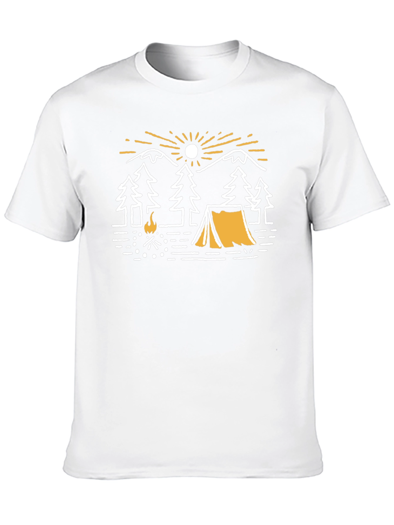 Camiseta Negra Gráfica de Camping