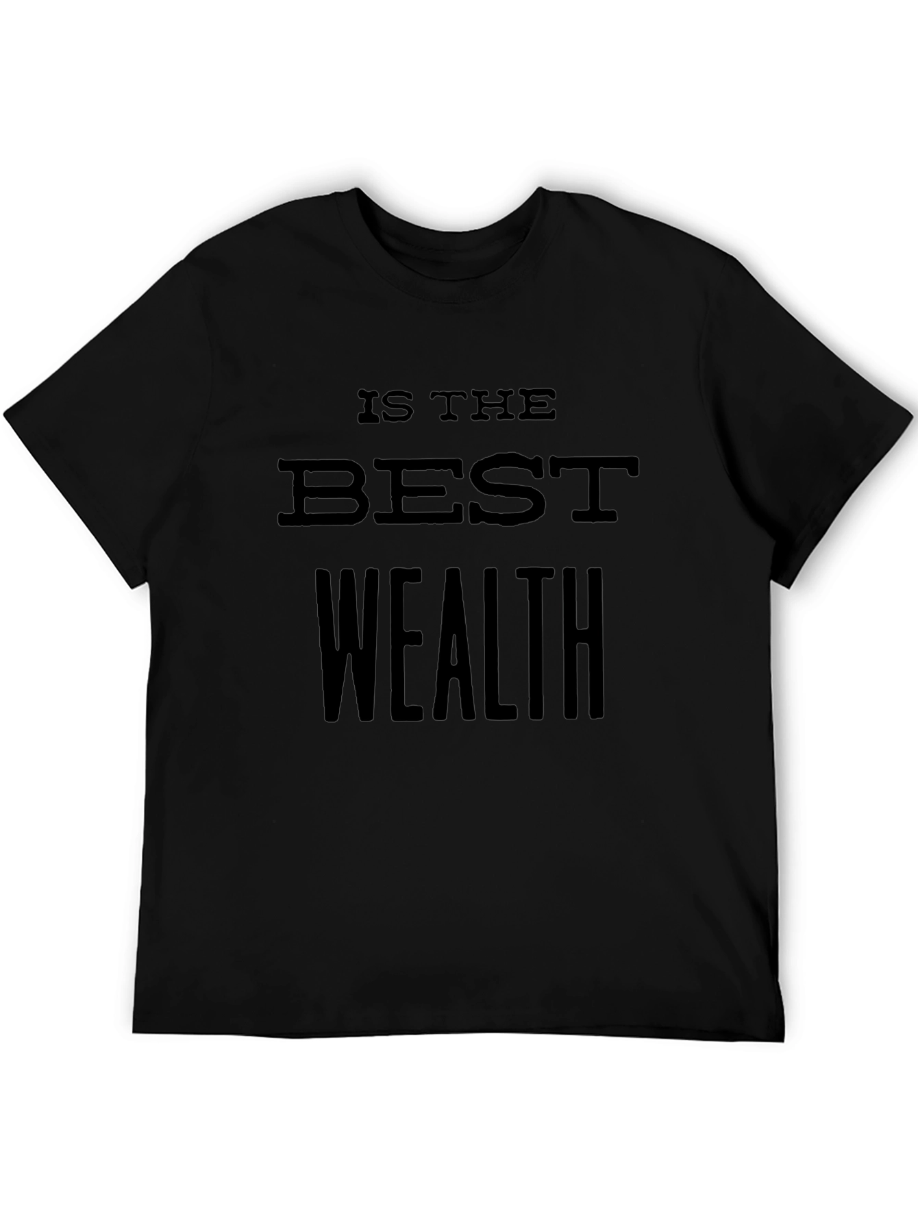 Camiseta Negra: Salud es la Mejor Riqueza